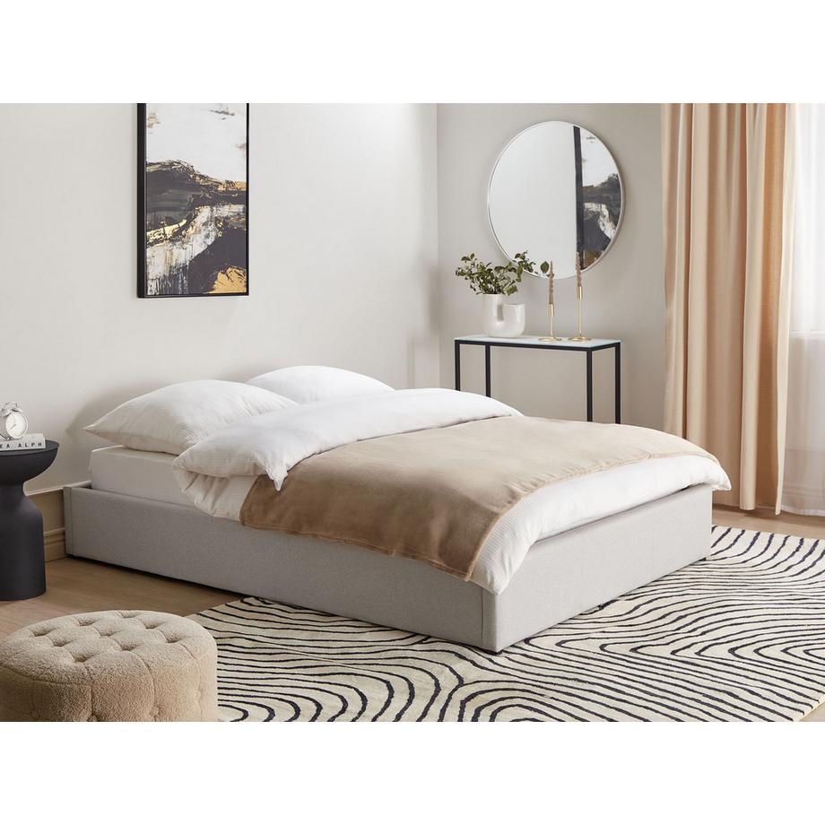 Beliani Lit ottoman sans tête de lit en Tissu Scandinave DINAN  