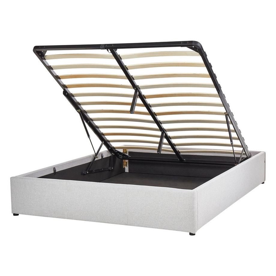 Beliani Lit ottoman sans tête de lit en Tissu Scandinave DINAN  