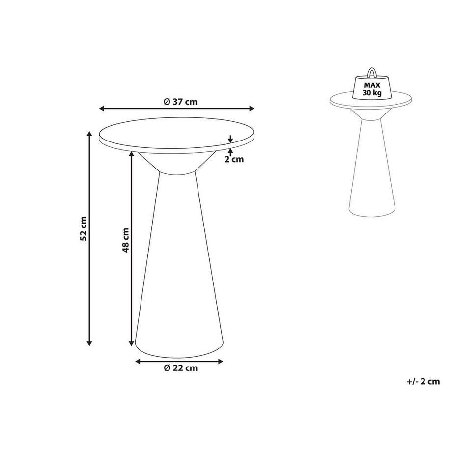 Beliani Table d'appoint en Acier  AMISTAD  