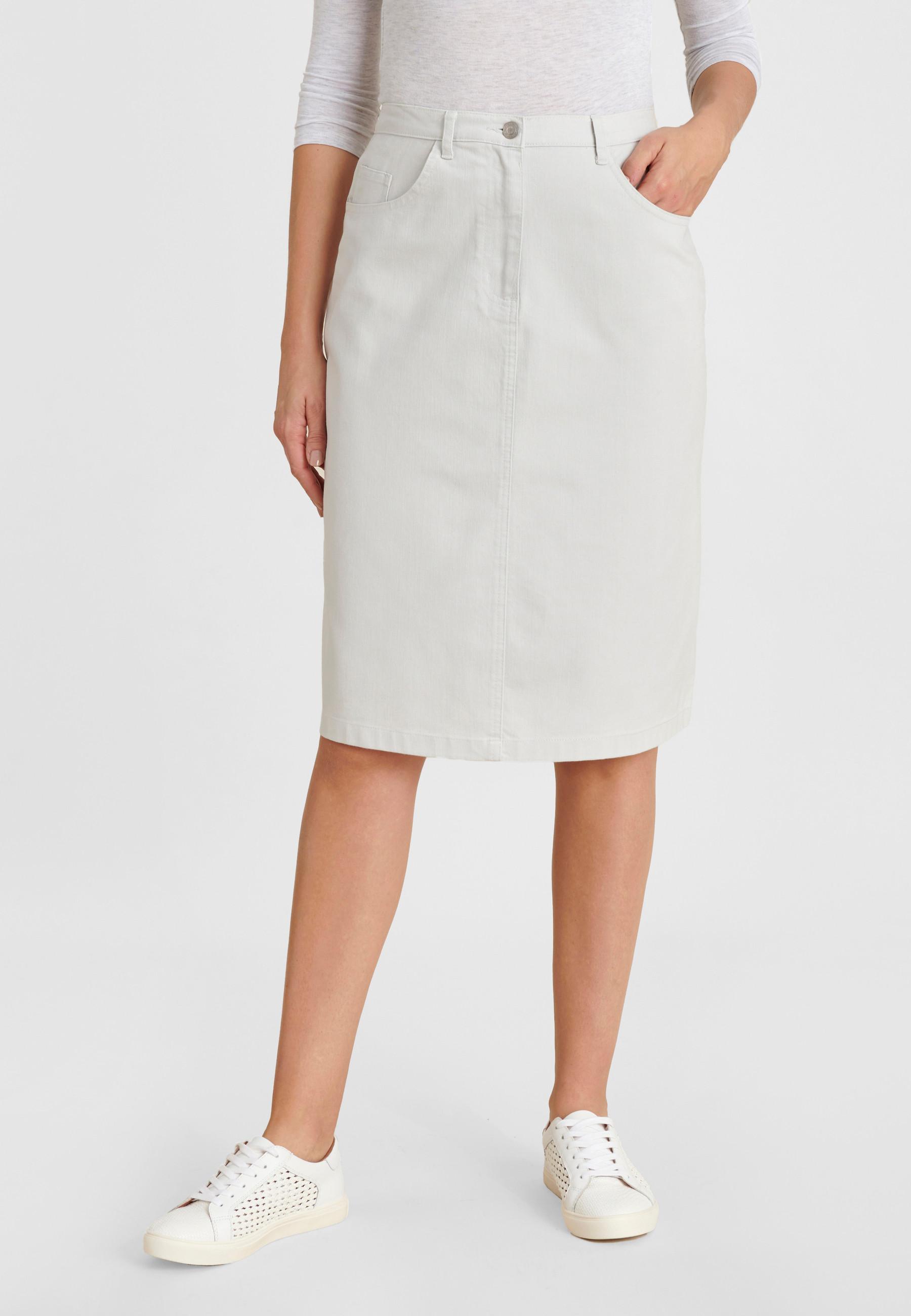 Image of Gerader, Dehnbarer Rock. Damen Grau 44