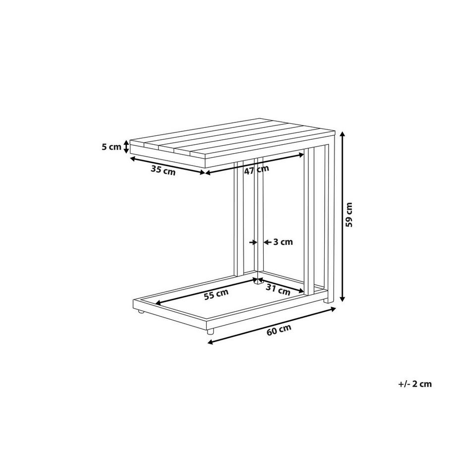 Beliani Table d'appoint pour le jardin en Bois synthétique Moderne MESSINA  