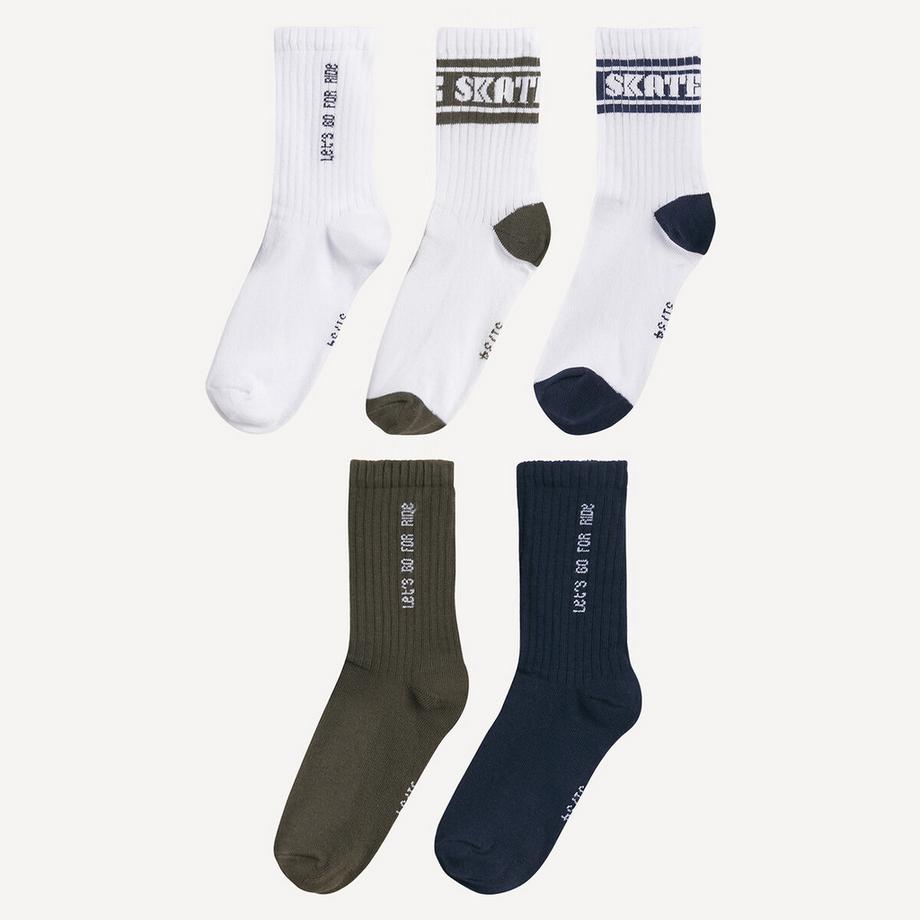 La Redoute Collections  5er-Pack Socken mit Schriftzug 