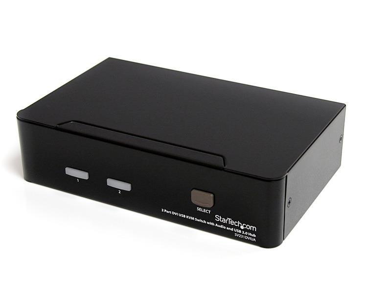 Image of StarTech.com 2 Port DVI USB KVM Switch mit Audio und USB 2.0 Hub