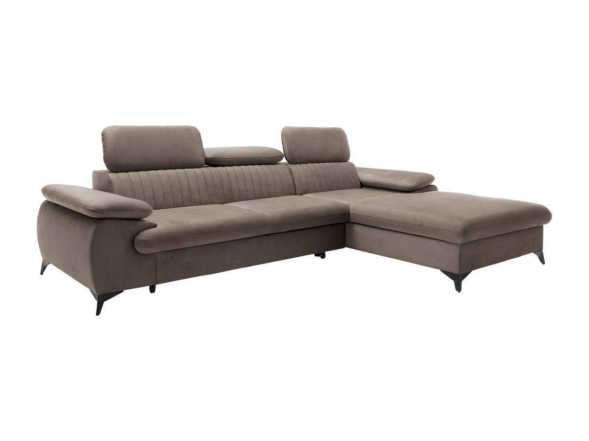 PASCAL MORABITO Ecksofa mit Schlaffunktion - Ecke rechts - Samt - Taupe - SAMARA von PASCAL MORABITO  