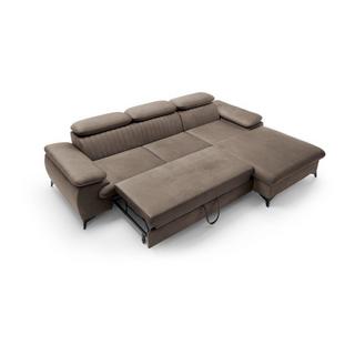 PASCAL MORABITO Ecksofa mit Schlaffunktion - Ecke rechts - Samt - Taupe - SAMARA von PASCAL MORABITO  