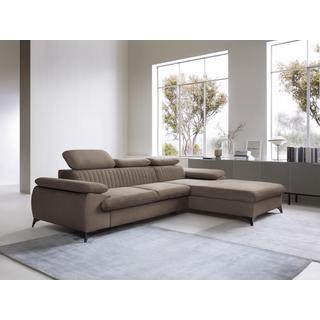 PASCAL MORABITO Ecksofa mit Schlaffunktion - Ecke rechts - Samt - Taupe - SAMARA von PASCAL MORABITO  