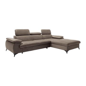 Ecksofa mit Schlaffunktion - Ecke rechts - Samt - Taupe - SAMARA von PASCAL MORABITO