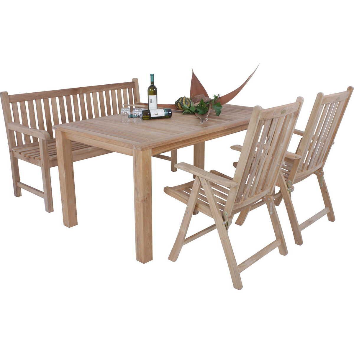 mutoni pleasure Garten Essgruppe Solo V Teak natur (5-tlg)  