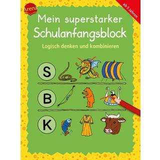 Mein superstarker Schulanfangsblock. Logisch denken und kombinieren Katrin Merle,Katja Schmiedeskamp,Juliane Assies Pappbuch 