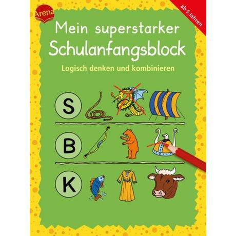 Mein superstarker Schulanfangsblock. Logisch denken und kombinieren Katrin Merle,Katja Schmiedeskamp,Juliane Assies Pappbuch 