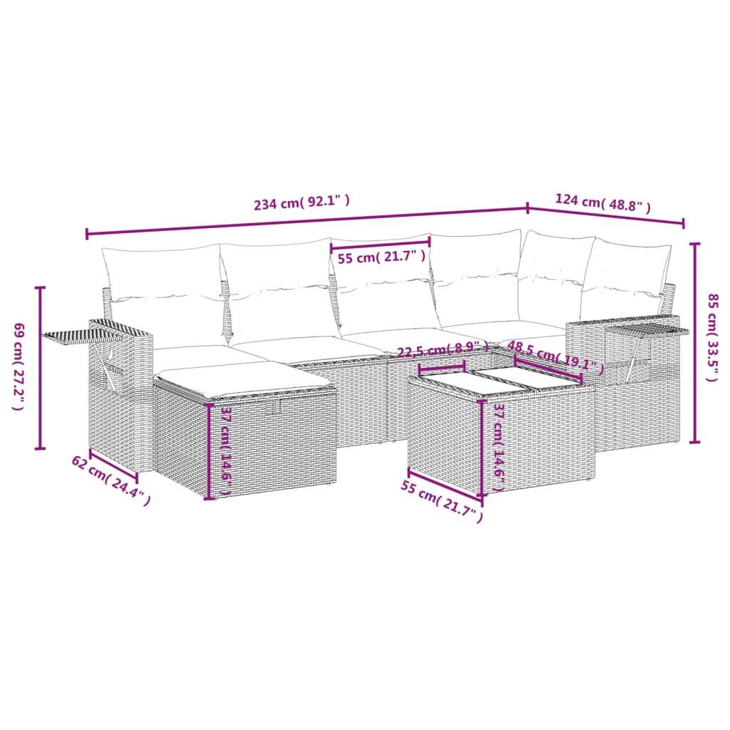 VidaXL Garten sofagarnitur poly-rattan  