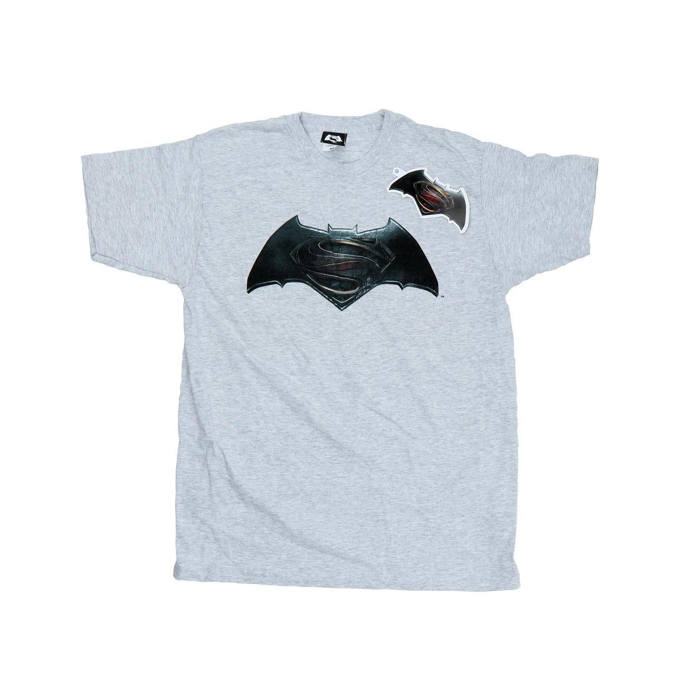 Image of Batman V Superman Logo Tshirt Jungen Grau 152-158