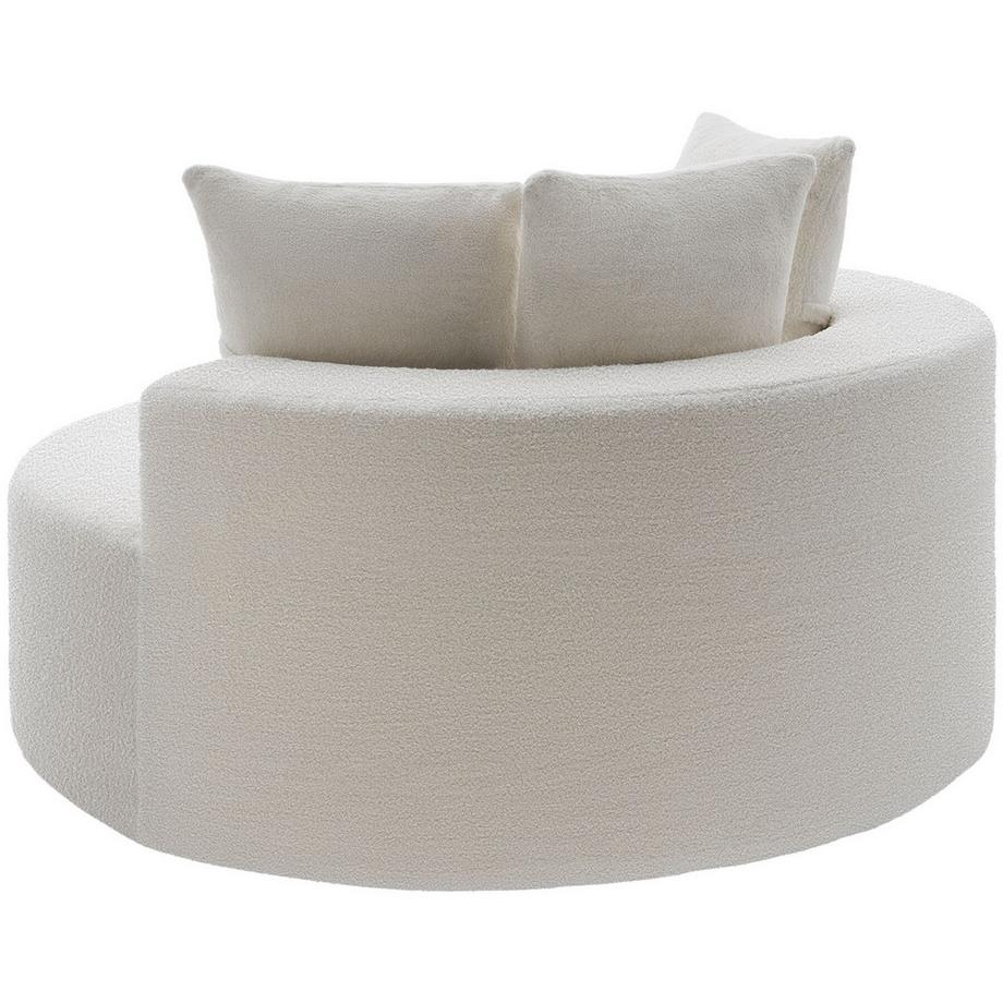 Tectake Fauteuil de détente Love Revêtement bouclé, large dossier en demi-cercle  