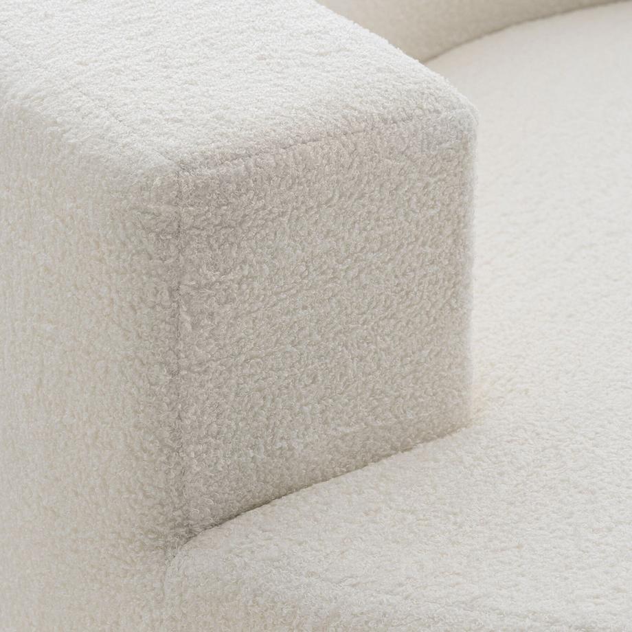 Tectake Fauteuil de détente Love Revêtement bouclé, large dossier en demi-cercle  