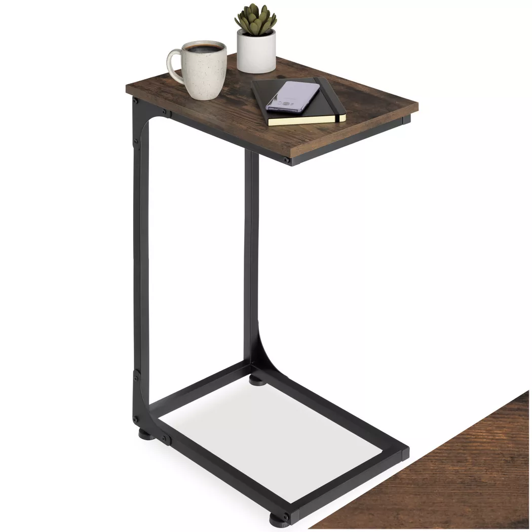 tectake Bedside Table Erie - Industrial Style, 40 X 30 X 63 Cm in Dark Brown