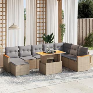 VidaXL set divano da giardino Polirattan  