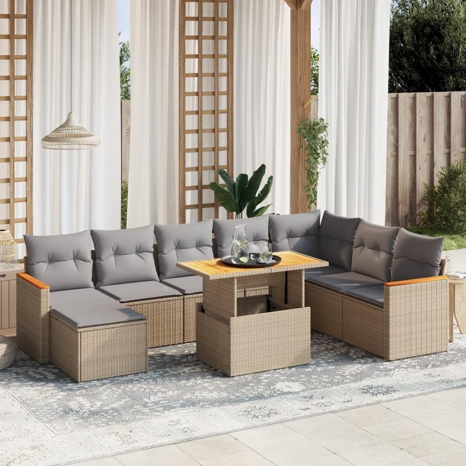 VidaXL Ensemble de canapés de jardin rotin synthétique  