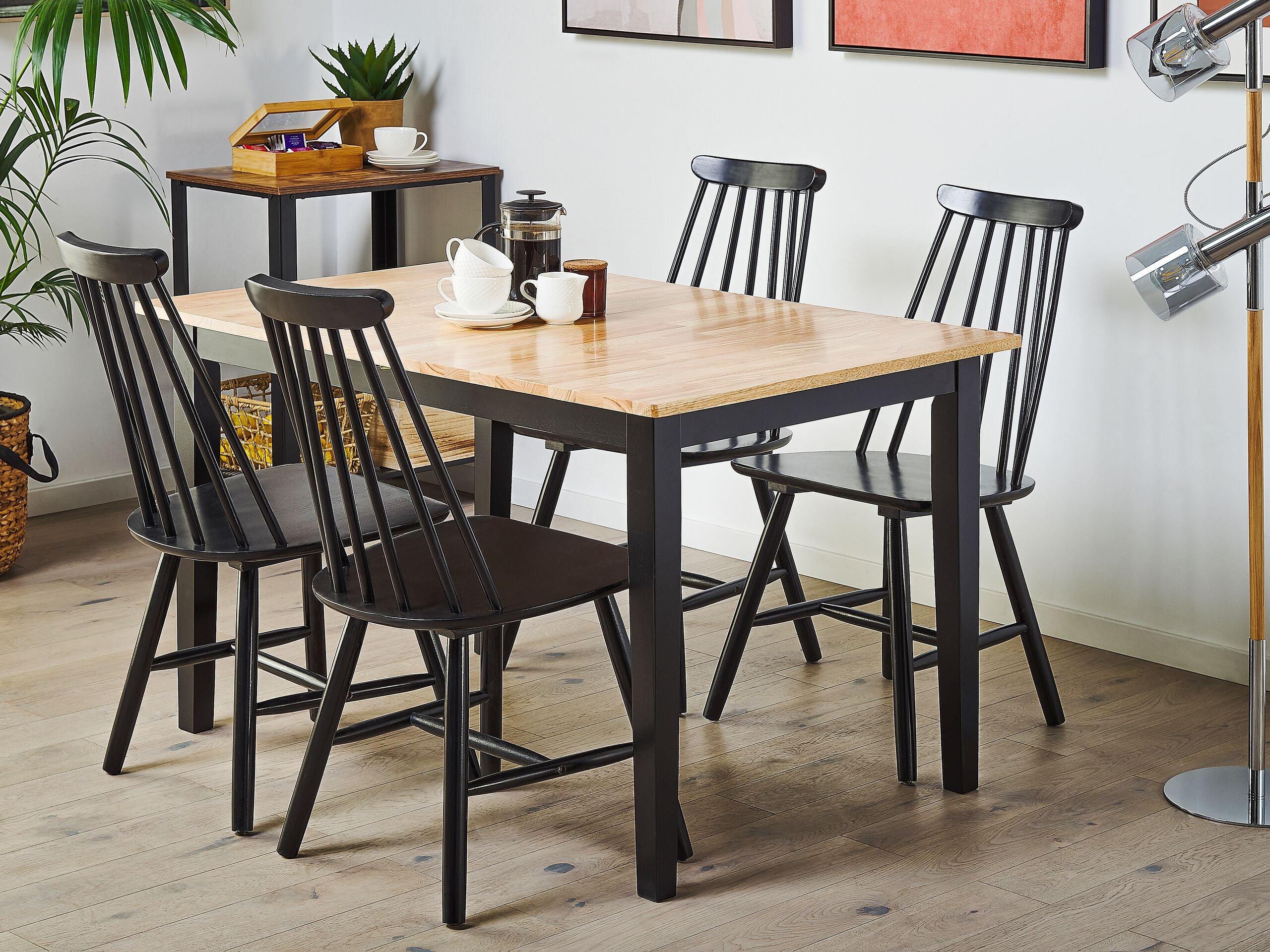 Beliani Tavolo da pranzo en Legno di caucciù Moderno HOUSTON  