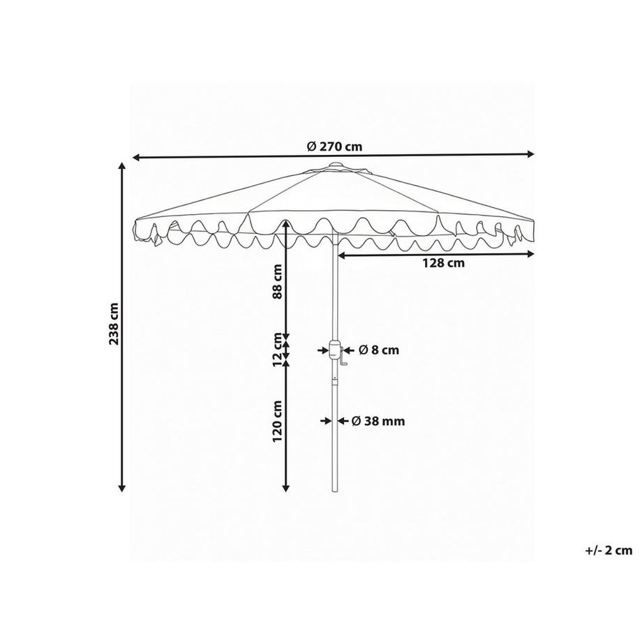 Beliani Marktschirm aus Stoff  ISOLOTTO  