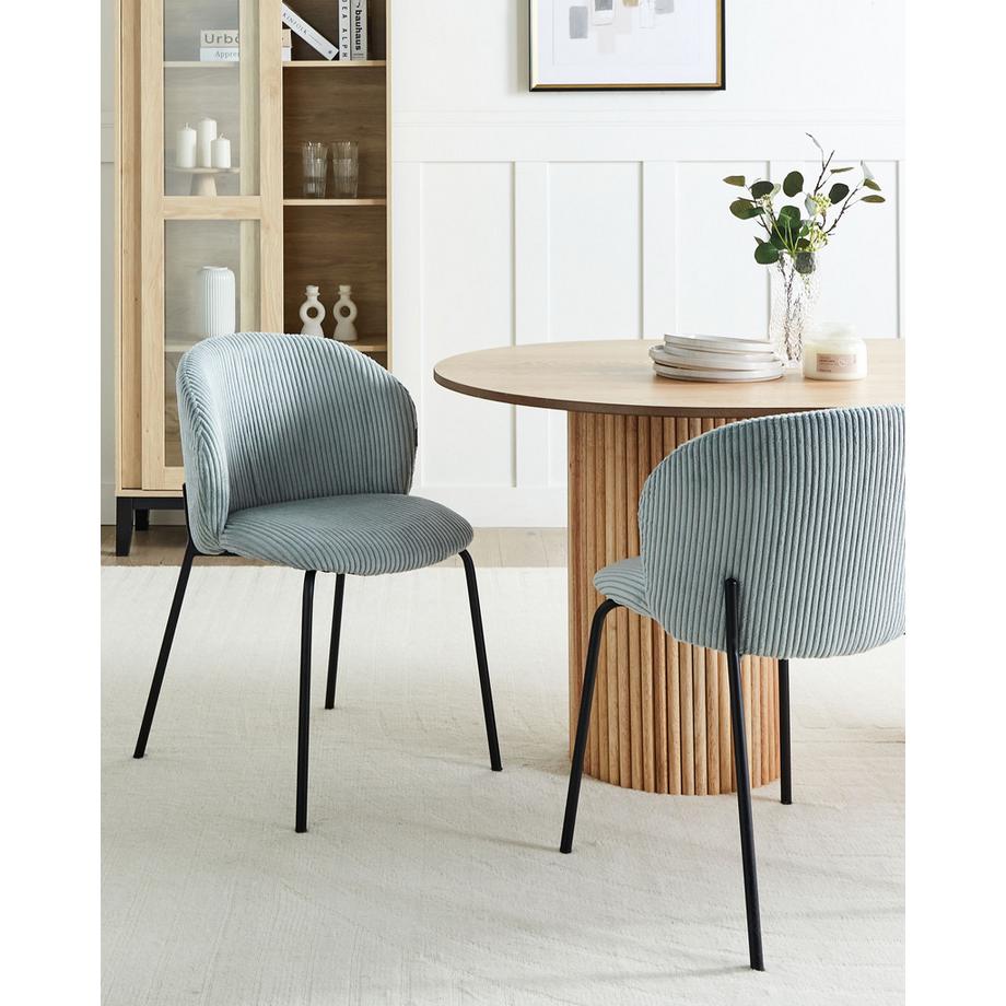 Beliani Esszimmerstuhl 2er Set aus Cord Minimalistisch MILES  