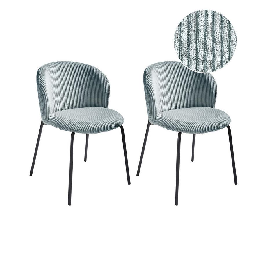 Esszimmerstuhl 2er Set aus Cord Minimalistisch MILES