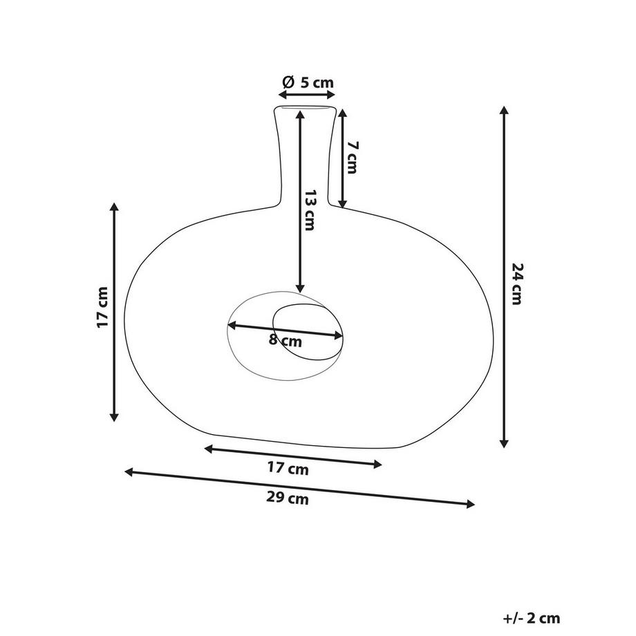 Beliani Vase décoratif en Grès Moderne ARWAD  