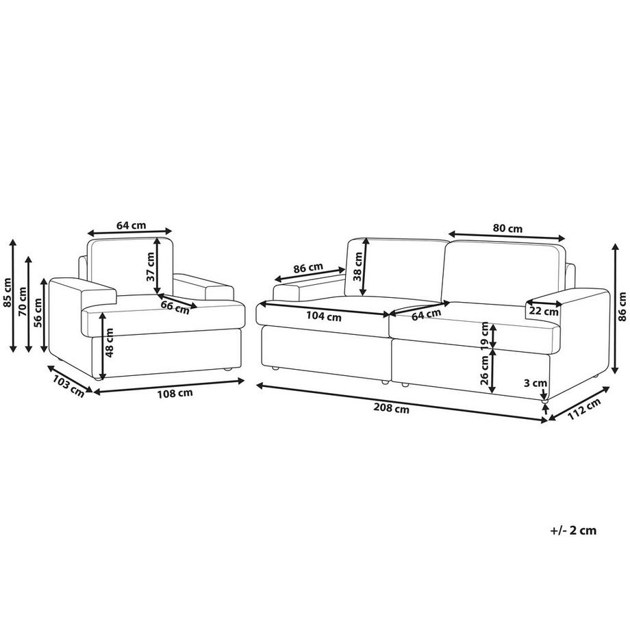 Beliani Wohnzimmer Set aus Bouclé  ALLA  
