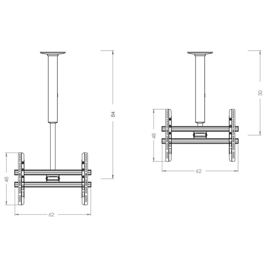 VCM Support TV universel VESA pour plafond Support TV CM4 Mini Double Support TV universel VESA pour plafond Support TV CM4 Mini Double  