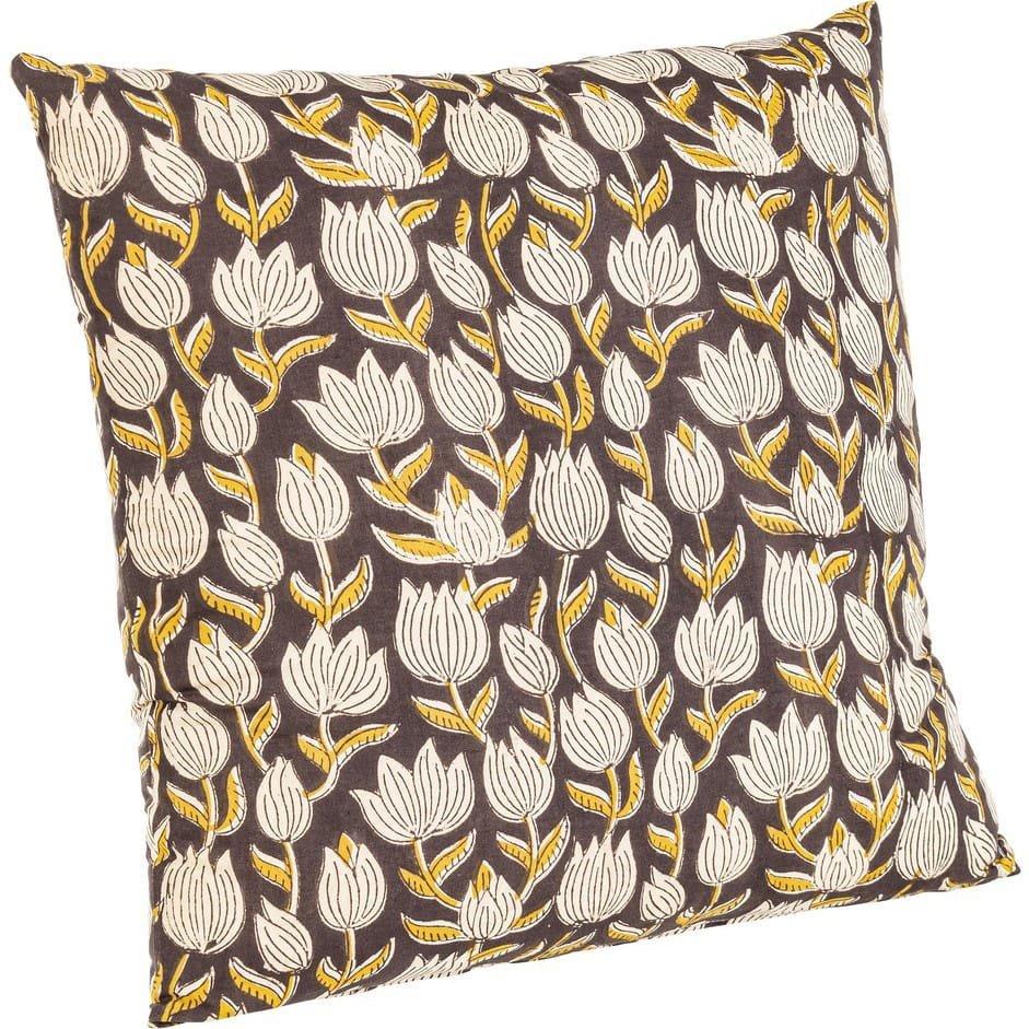 mutoni Coussin Calais Tulipe noir 45x45  