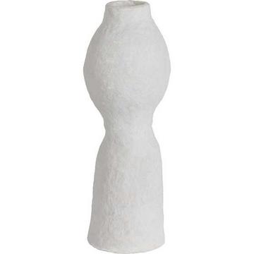 Vase en papier mâché Harire blanc cassé