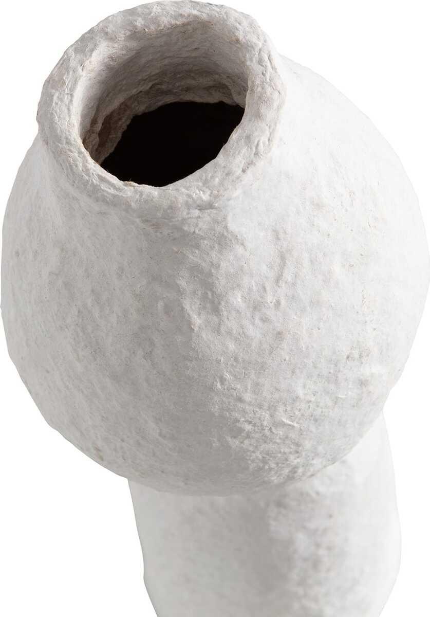 mutoni Vase Harire papier mâché blanc cassé  