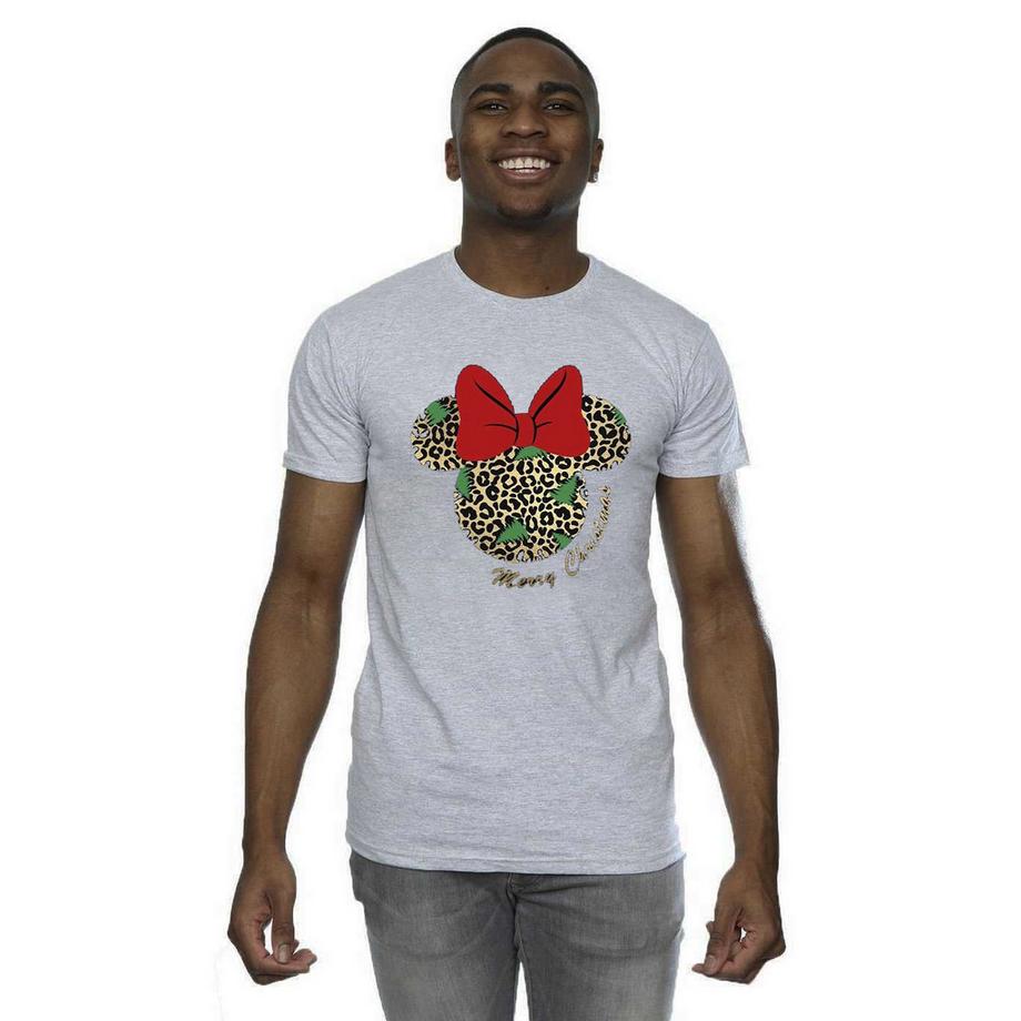 Disney Minnie Mouse Maglietta Natalizia Stampa Leopardata  