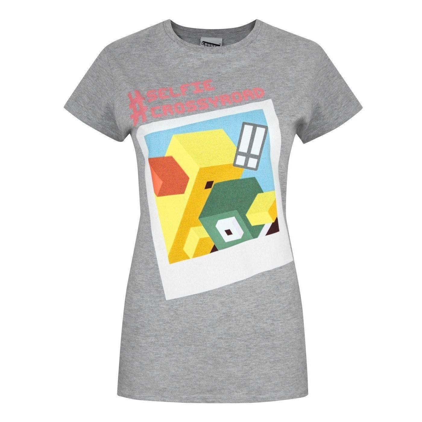 Image of Crossy Road Selfie Tshirt Damen Grau M