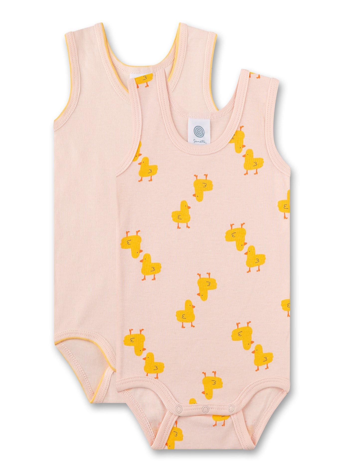 Image of Mädchen Body 2er Pack Ärmellos Enten Mädchen Rosa 80