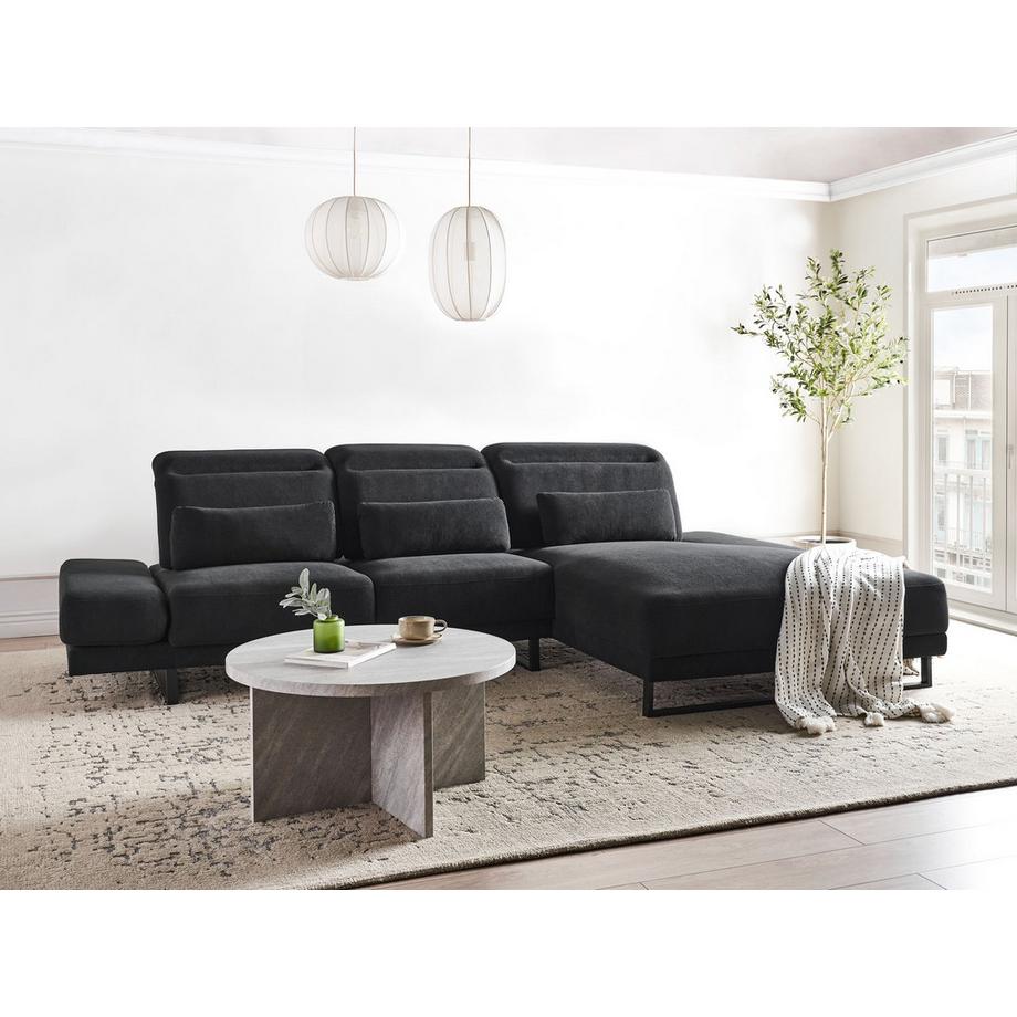 Beliani Linksseitiges Ecksofa aus Stoff  IKAST  
