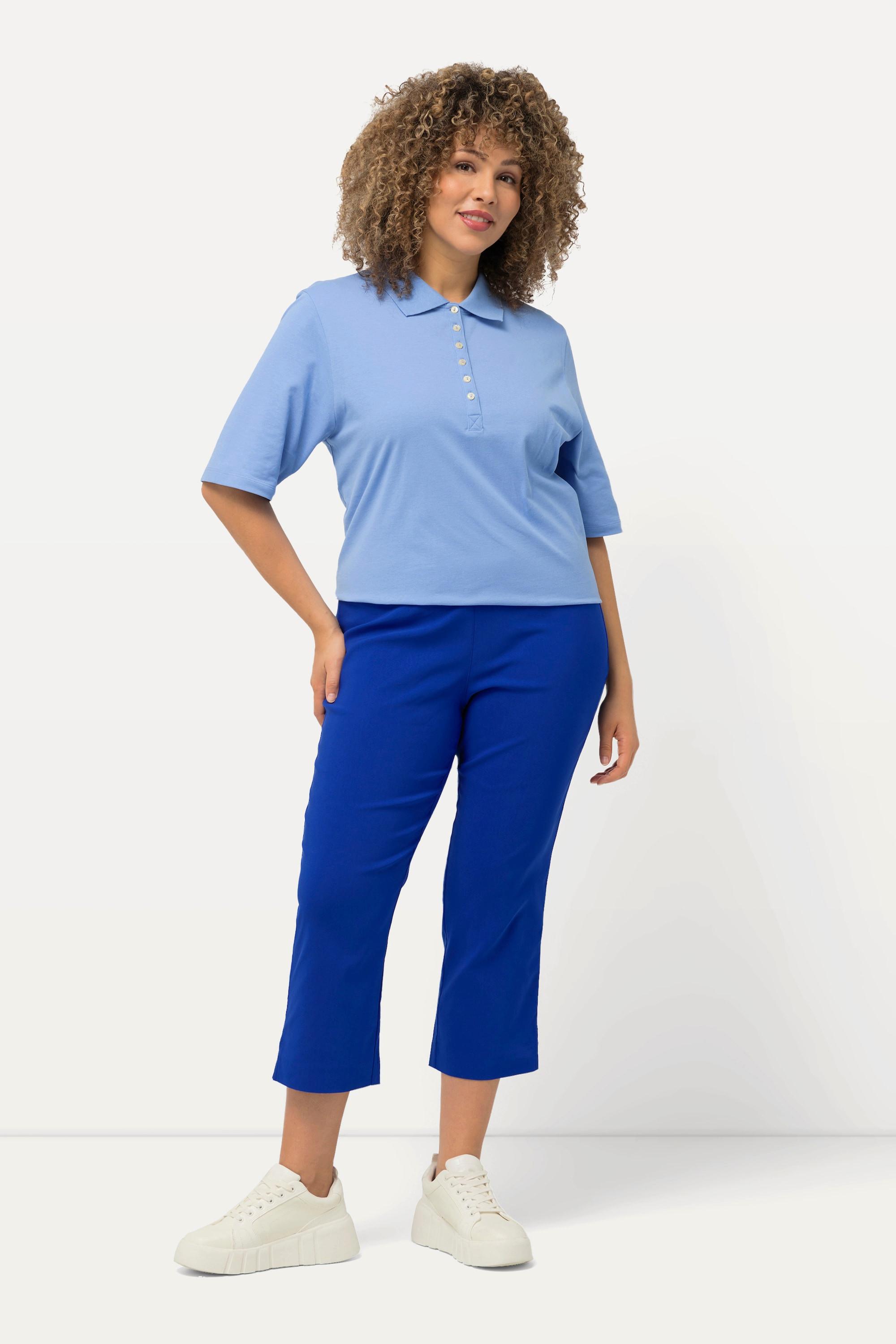 Ulla Popken  Pantalon en bengaline stretch, longueur 3/4 et taille élastique 