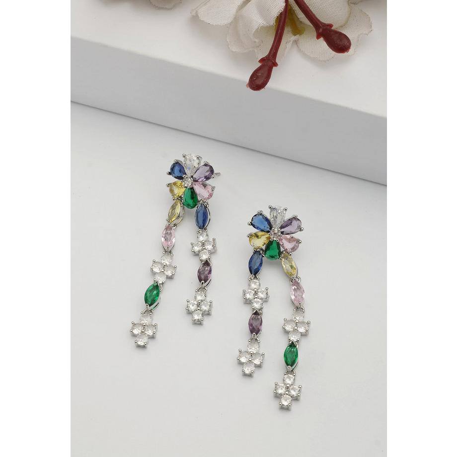 AVANT-GARDE PARIS  Multifarbige Florale Hängeohrringe 