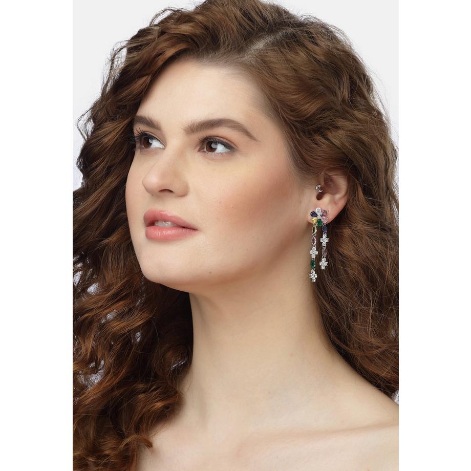 AVANT-GARDE PARIS  Multifarbige Florale Hängeohrringe 