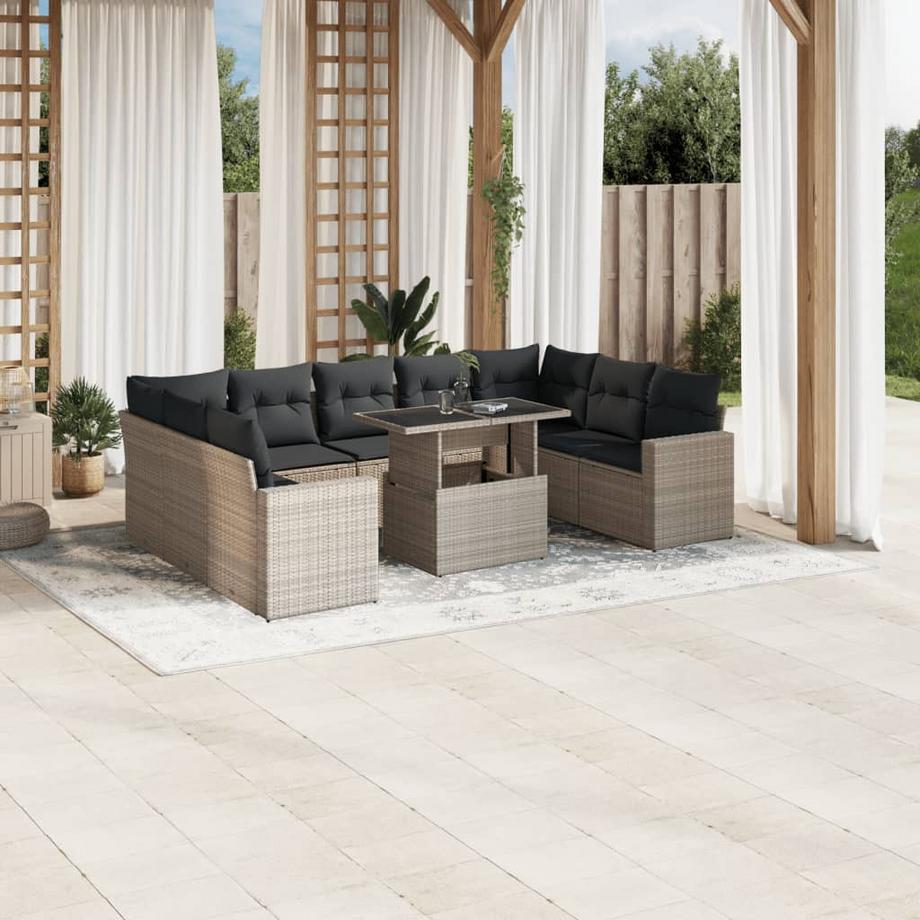 VidaXL set divano da giardino Polirattan  