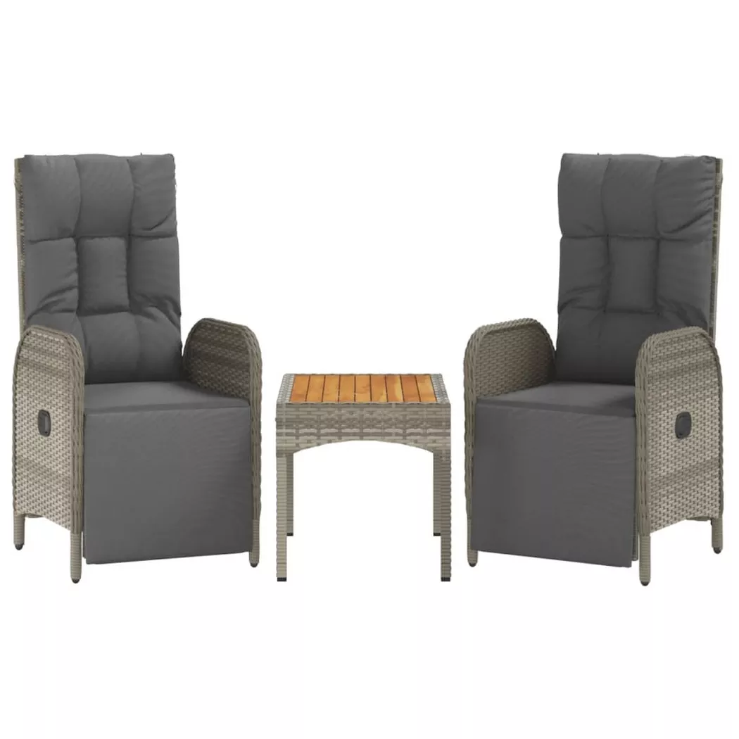 Chaises inclinables de jardin lot de 2 et table résine tressée