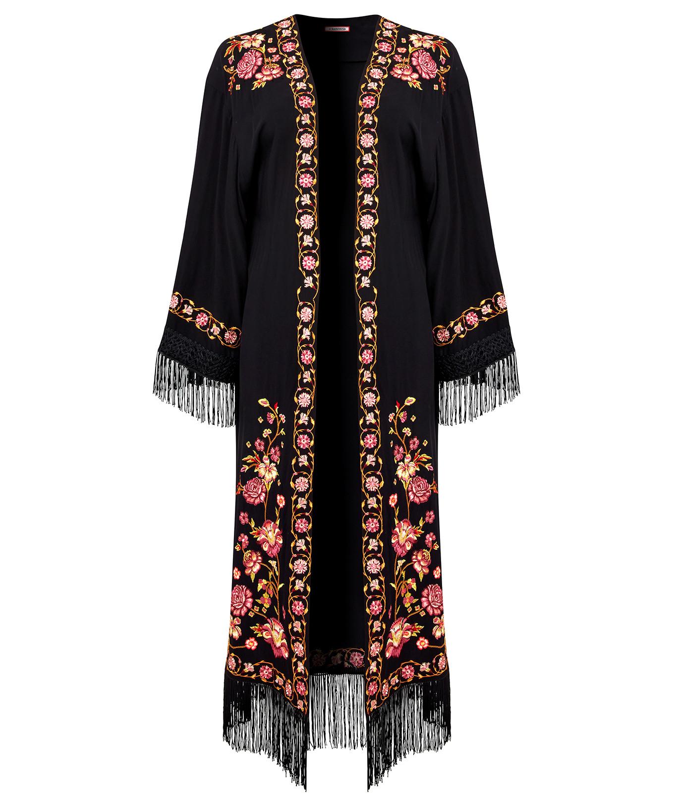 Joe Browns  Kimono mit Blumenstickerei und Fransen 