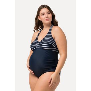 Ulla Popken  Maillot de bain Bellieva, rayé, vêtement de grossesse, bonnets souples 