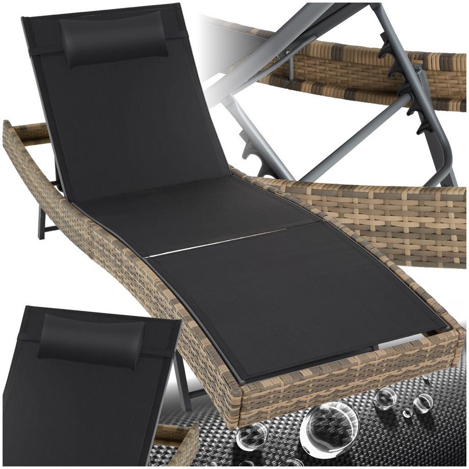 Lettino prendisole in rattan  Aurora  robusto e resistente ai raggi UV