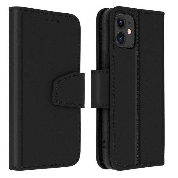 Avizar  Étui clapet iPhone 11 Cuir Premium Noir 