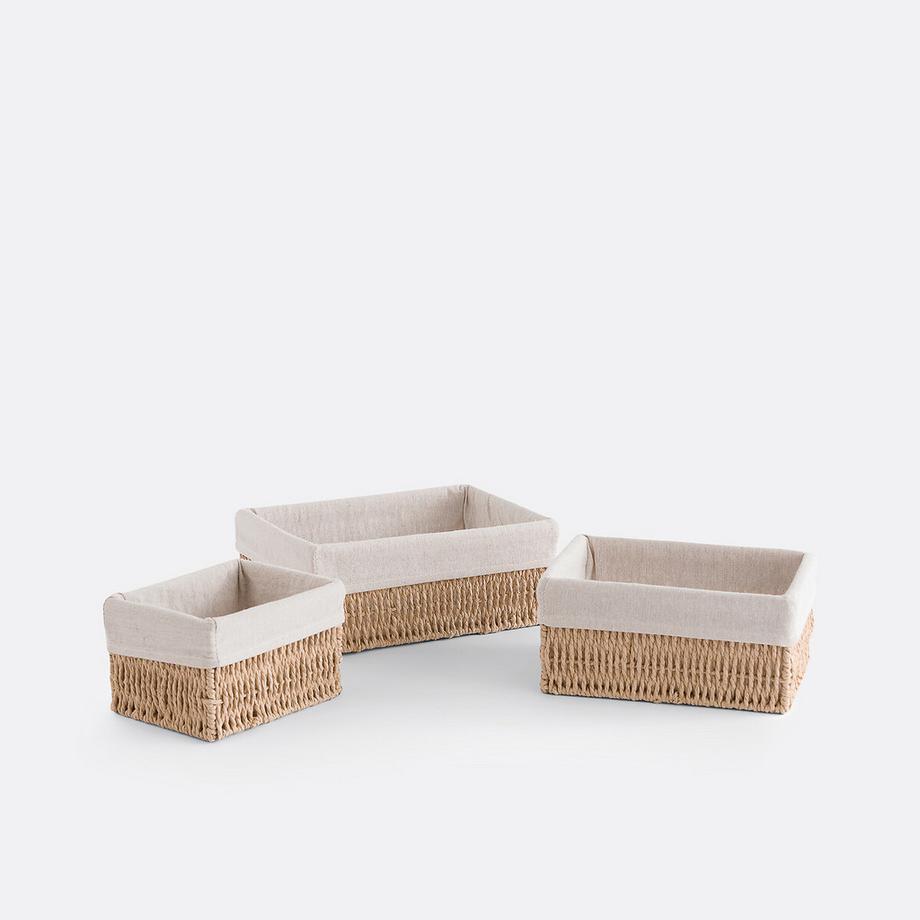 La Redoute Intérieurs Lot de 3 paniers en corde de papier  