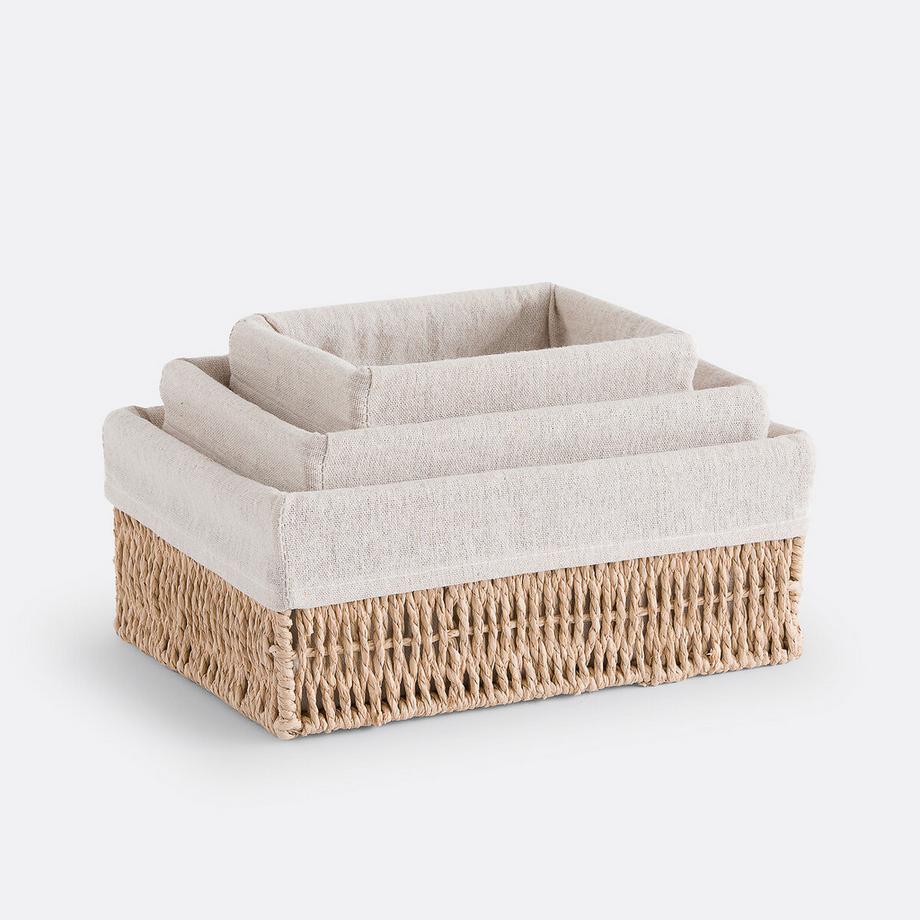 La Redoute Intérieurs Lot de 3 paniers en corde de papier  