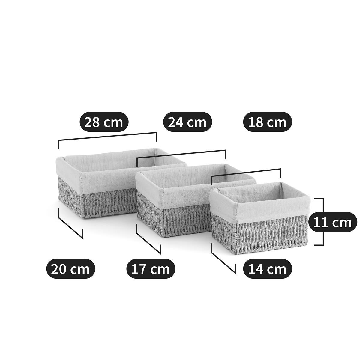 La Redoute Intérieurs Lot de 3 paniers en corde de papier  