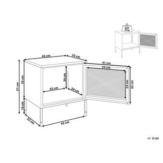 Beliani Table de chevet en Acier Industriel OSSETT  