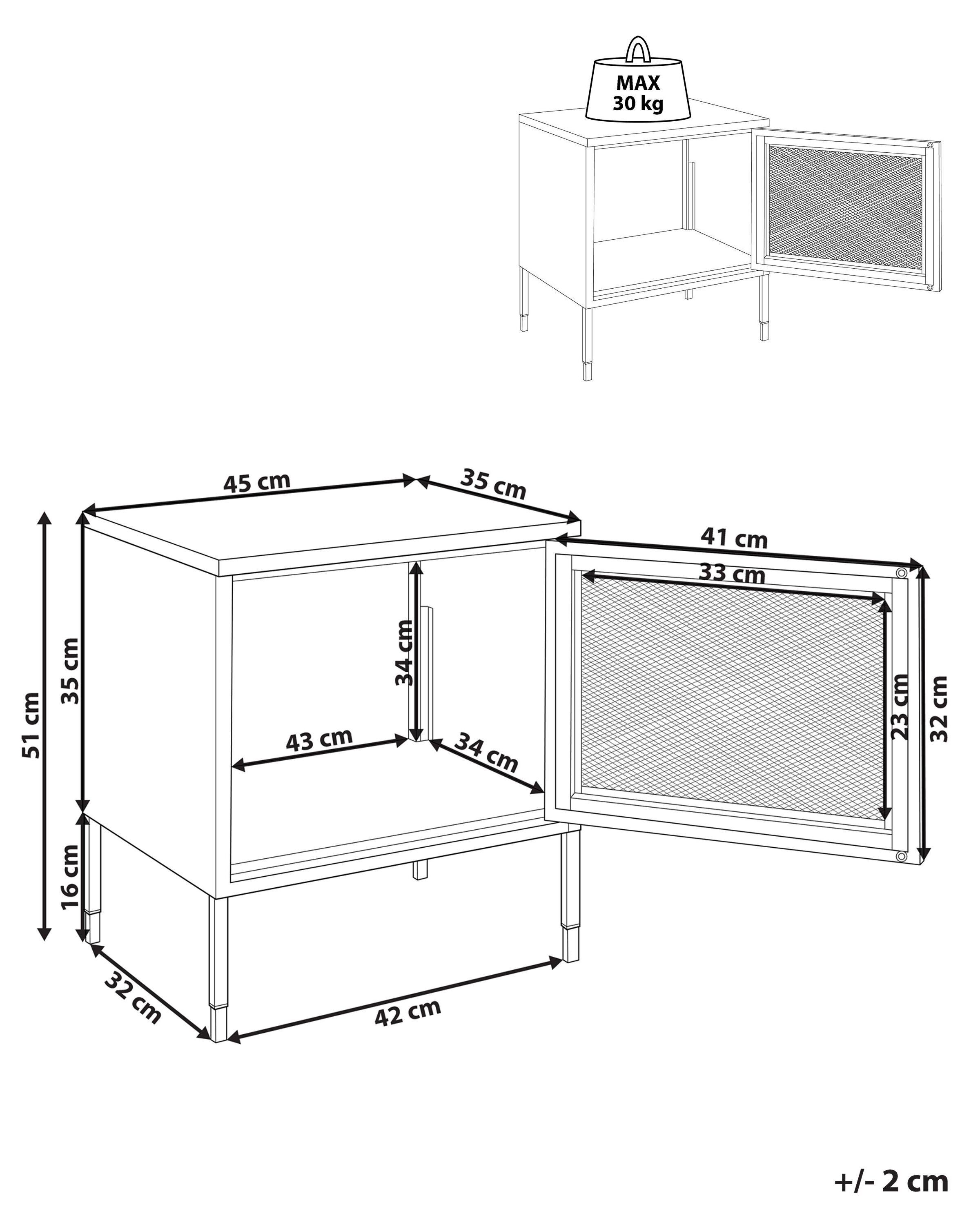 Beliani Nachttisch aus Stahl Industriell OSSETT  