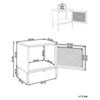 Beliani Table de chevet en Acier Industriel OSSETT  